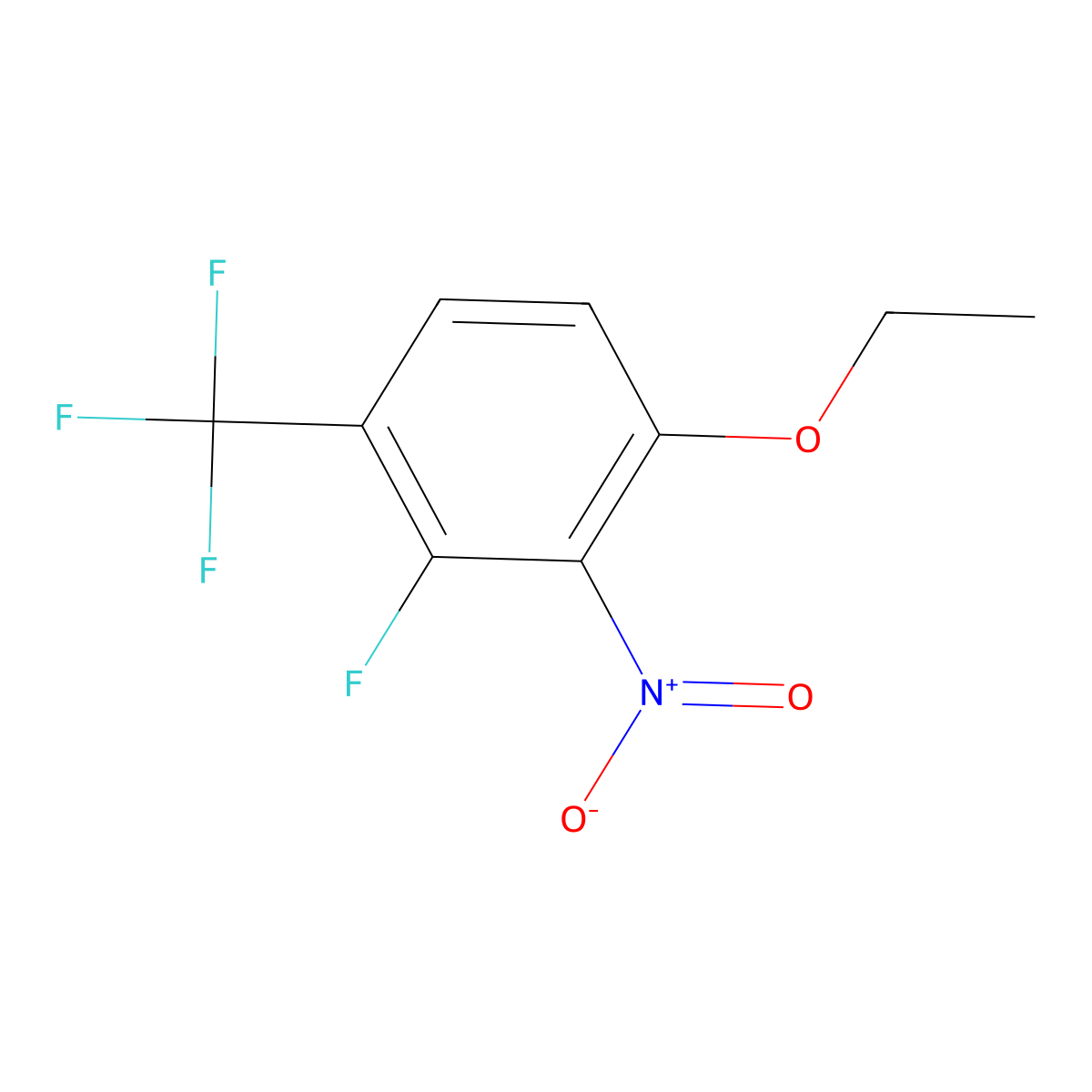 1-Ethoxy-3-fluoro-2-nitro-4-(trifluoromethyl)benzene molecular structure, CAS 1881328-99-9