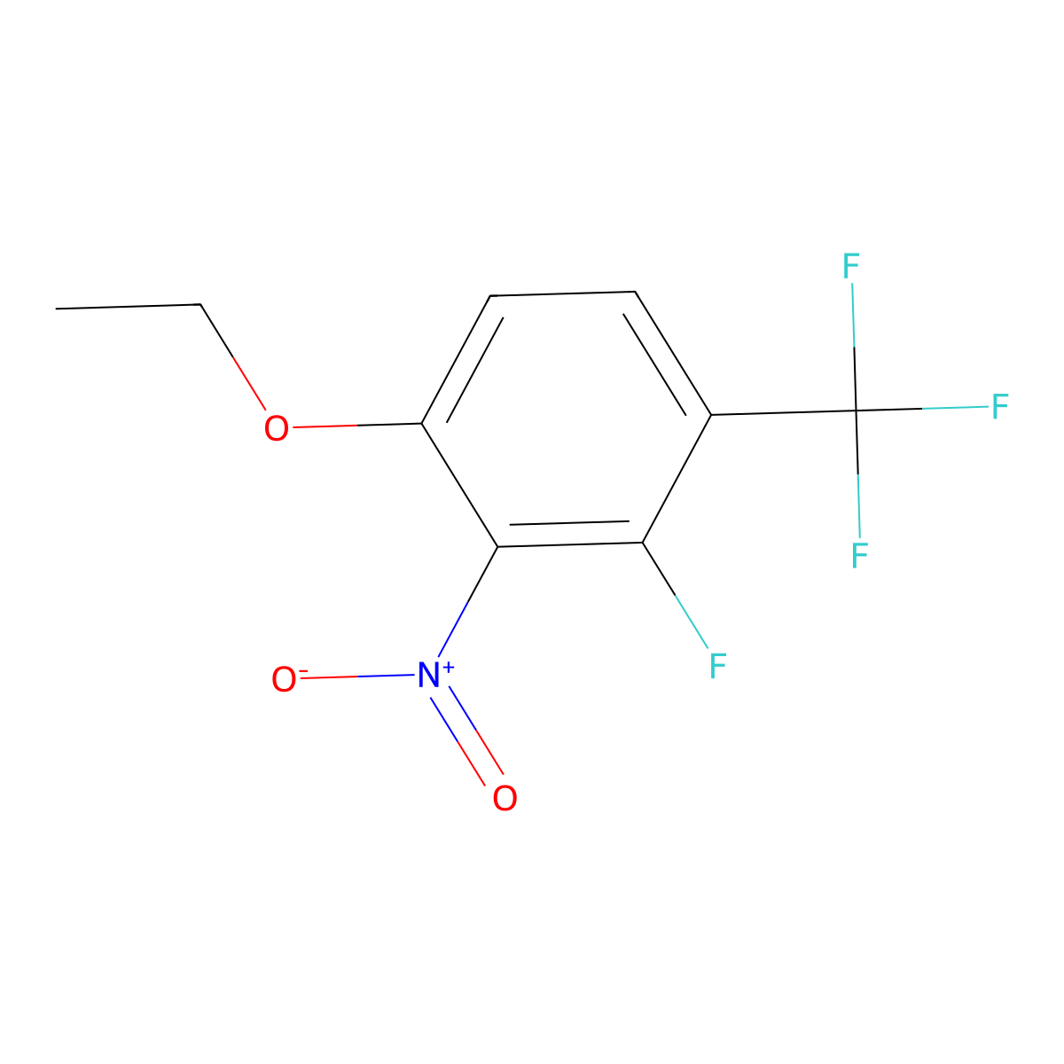 1-Ethoxy-3-fluoro-2-nitro-4-(trifluoromethyl)benzene molecular structure, CAS 1881328-99-9