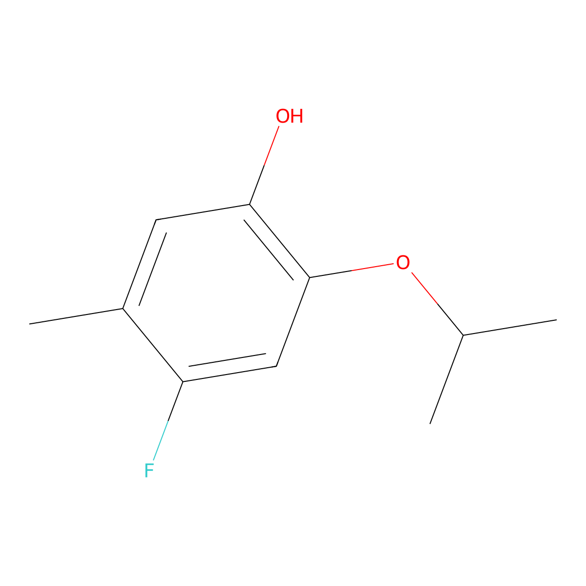 4-Fluoro-5-methyl-2-(propan-2-yloxy)phenol molecular structure, CAS 1881329-00-5