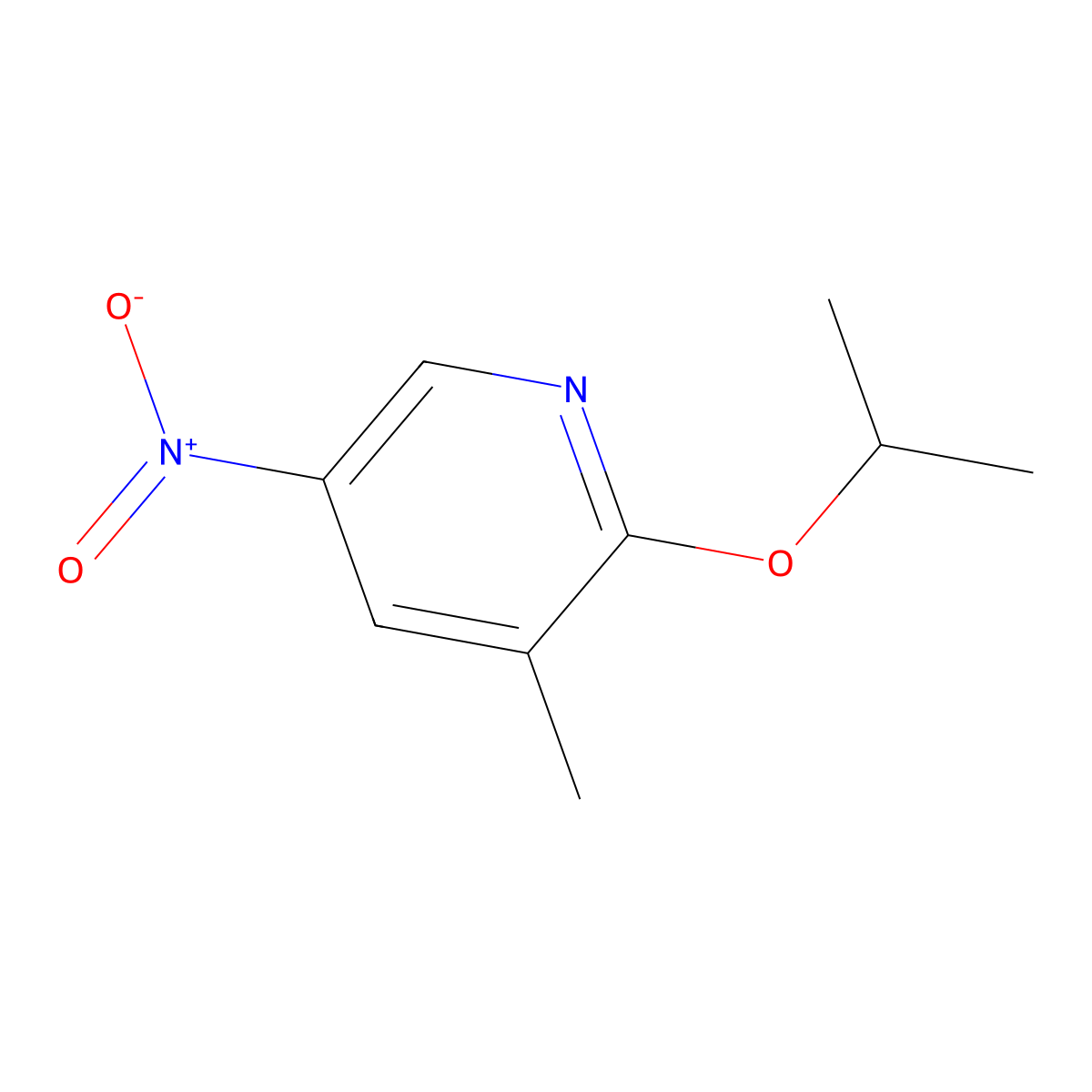 3-Methyl-5-nitro-2-(propan-2-yloxy)pyridine molecular structure, CAS 1881329-01-6