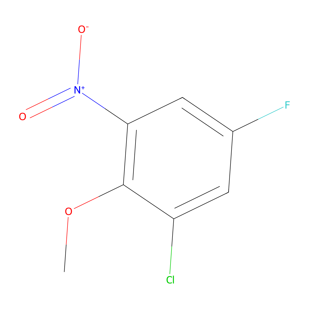 1-Chloro-5-fluoro-2-methoxy-3-nitrobenzene molecular structure, CAS 1881329-08-3