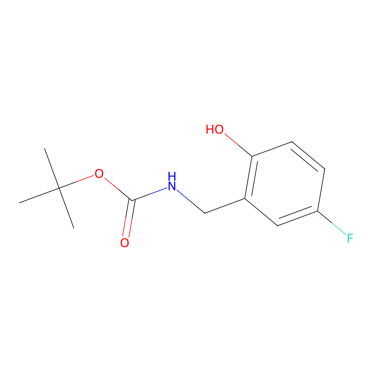 Tert-butyl N-[(5-fluoro-2-hydroxyphenyl)methyl]carbamate molecular structure, CAS 1881329-09-4