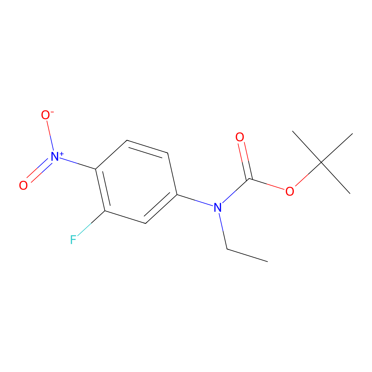 Tert-butyl N-ethyl-N-(3-fluoro-4-nitrophenyl)carbamate molecular structure, CAS 1881329-10-7