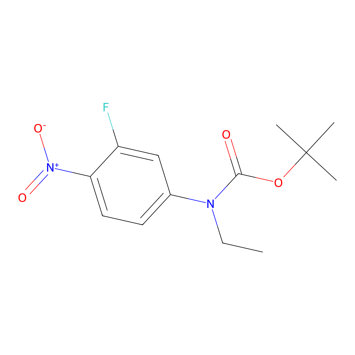 Tert-butyl N-ethyl-N-(3-fluoro-4-nitrophenyl)carbamate molecular structure, CAS 1881329-10-7