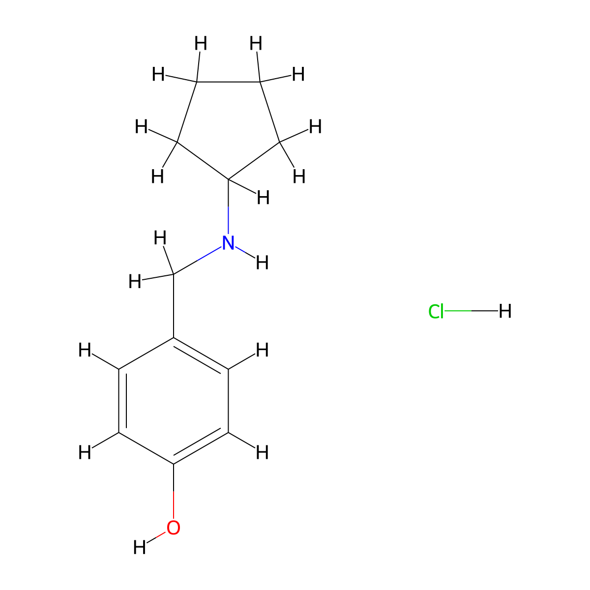 4-[(Cyclopentylamino)methyl]phenol hydrochloride molecular structure, CAS 1881329-12-9