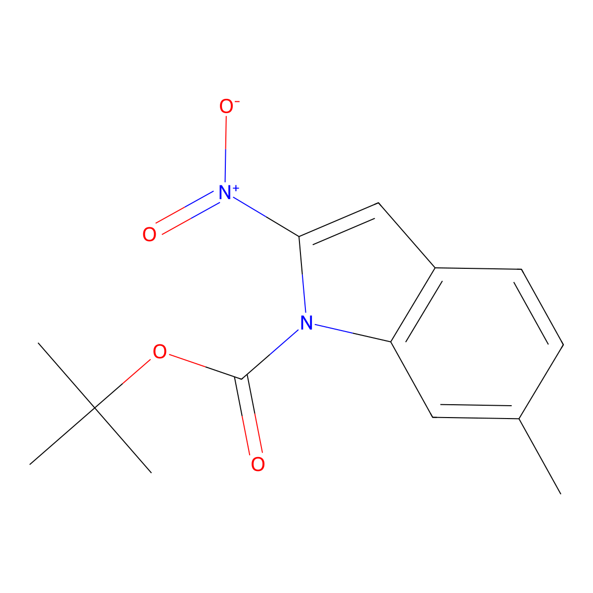 tert-butyl 6-methyl-2-nitro-1H-indole-1-carboxylate molecular structure, CAS 1881329-13-0
