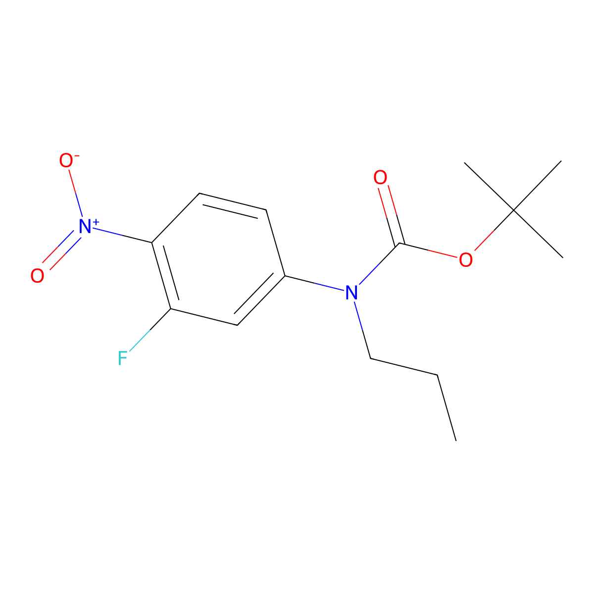 Tert-butyl N-(3-fluoro-4-nitrophenyl)-N-propylcarbamate molecular structure, CAS 1881329-16-3