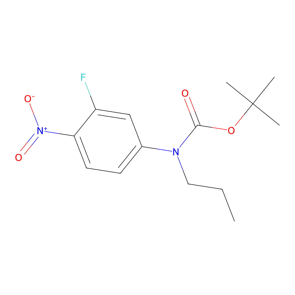 Tert-butyl N-(3-fluoro-4-nitrophenyl)-N-propylcarbamate molecular structure, CAS 1881329-16-3