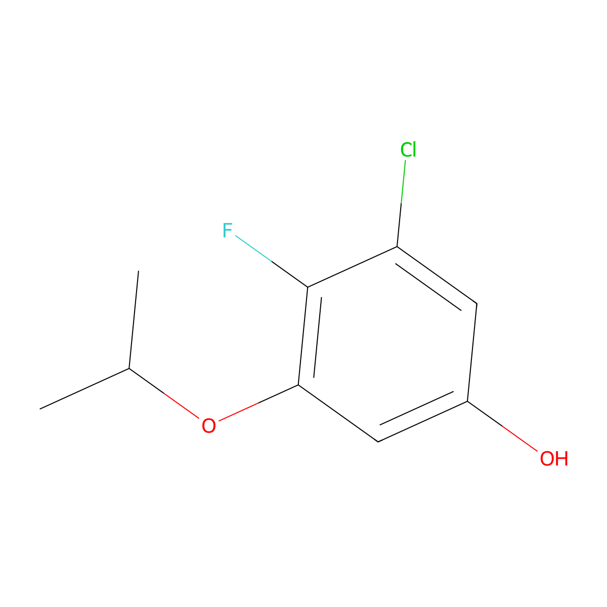 3-Chloro-4-fluoro-5-(propan-2-yloxy)phenol molecular structure, CAS 1881329-17-4
