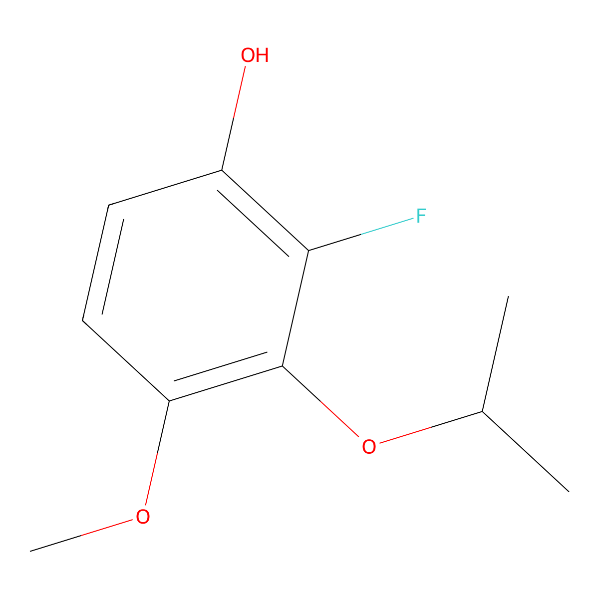 2-Fluoro-4-methoxy-3-(propan-2-yloxy)phenol molecular structure, CAS 1881329-22-1