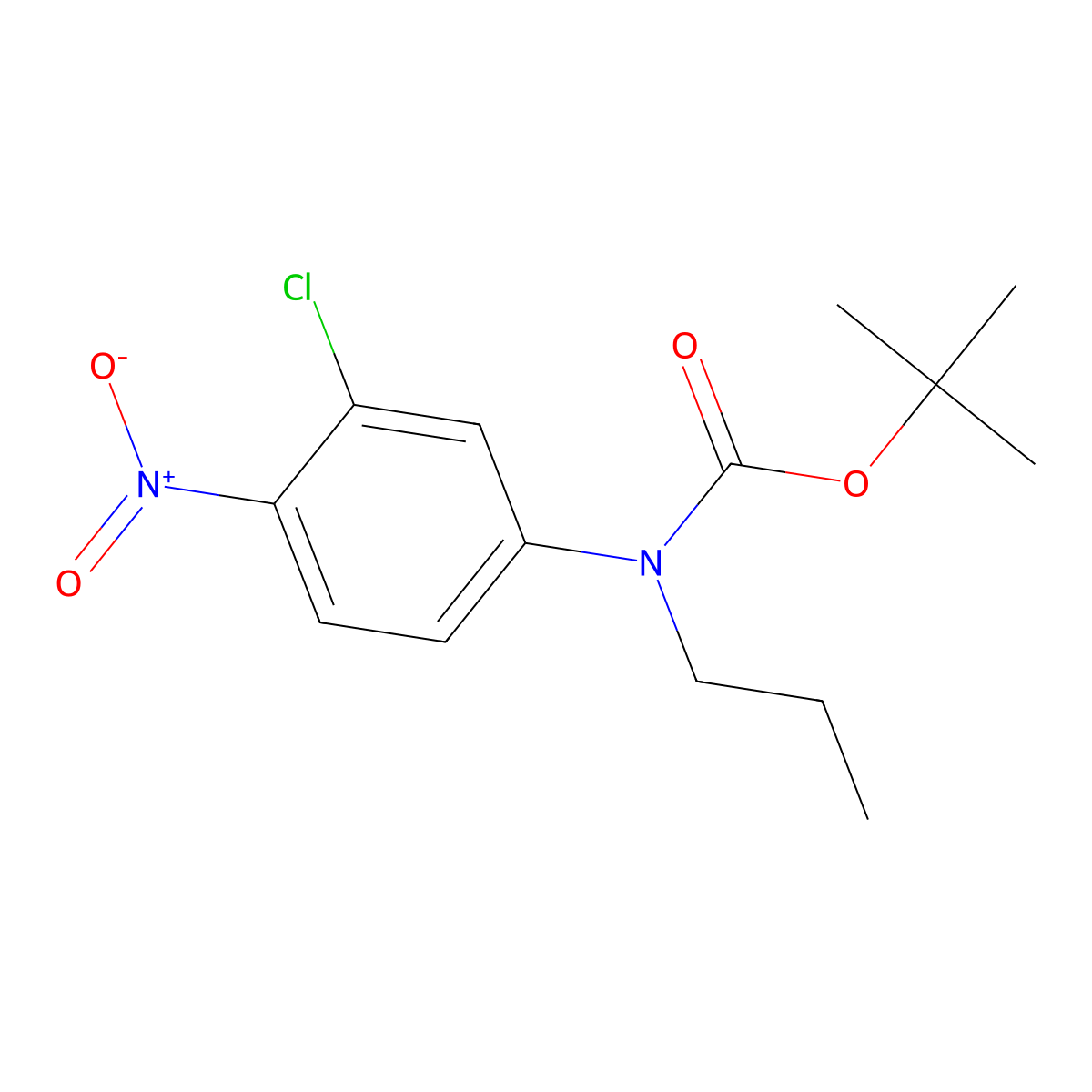 Tert-butyl N-(3-chloro-4-nitrophenyl)-N-propylcarbamate molecular structure, CAS 1881329-24-3