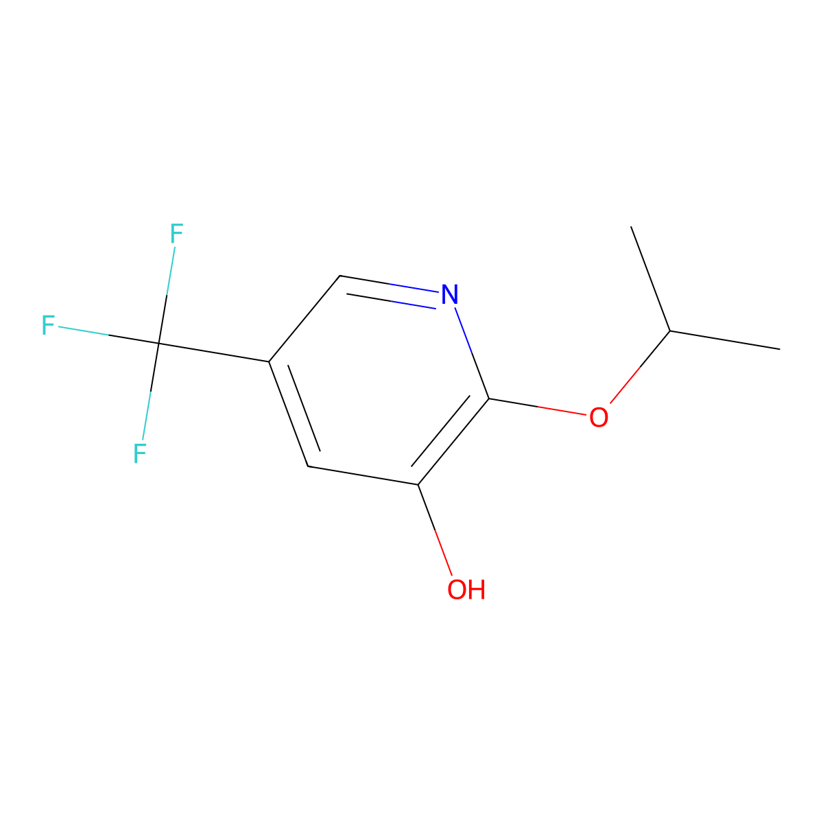 2-(Propan-2-yloxy)-5-(trifluoromethyl)pyridin-3-ol molecular structure, CAS 1881329-25-4