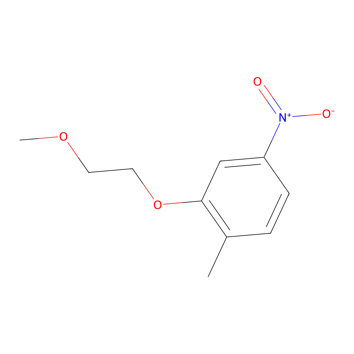 2-(2-Methoxyethoxy)-1-methyl-4-nitrobenzene molecular structure, CAS 1881329-29-8