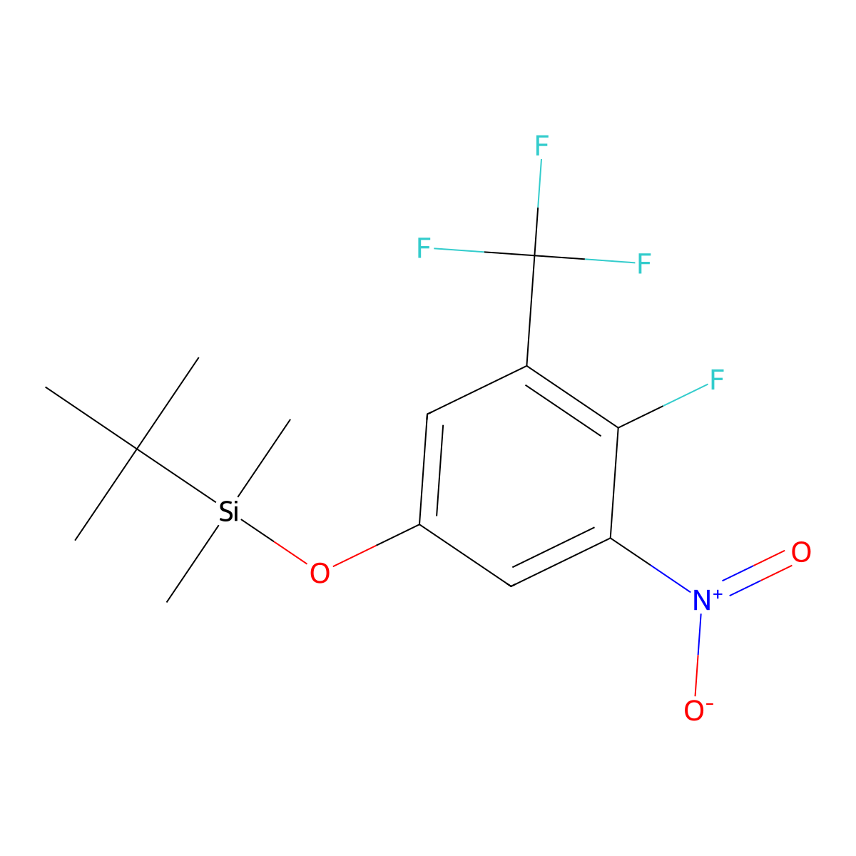 Tert-butyl(4-fluoro-3-nitro-5-(trifluoromethyl)phenoxy)dimethylsilane molecular structure, CAS 1881329-30-1