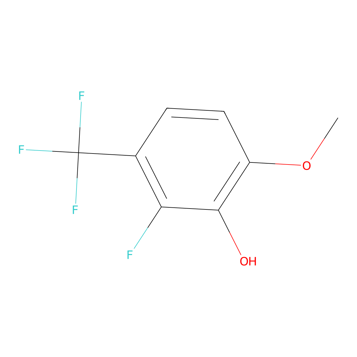 2-Fluoro-6-methoxy-3-(trifluoromethyl)phenol molecular structure, CAS 1881329-34-5