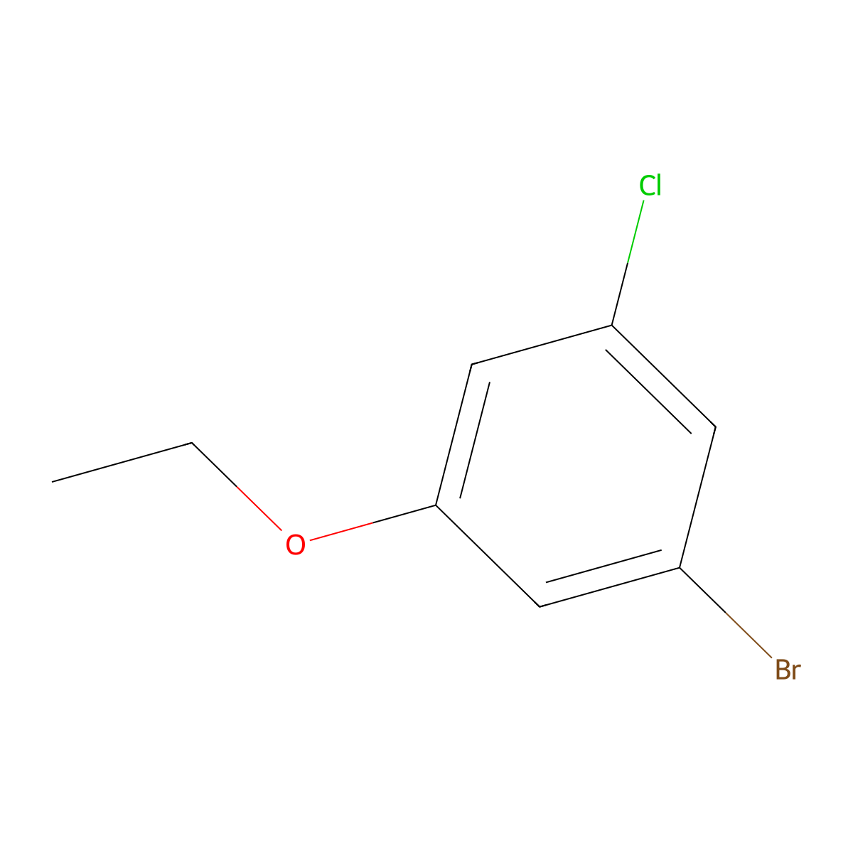 1-Bromo-3-chloro-5-ethoxybenzene molecular structure, CAS 1881329-54-9