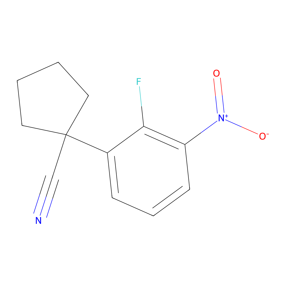 1-(2-Fluoro-3-nitrophenyl)cyclopentane-1-carbonitrile molecular structure, CAS 1881329-58-3