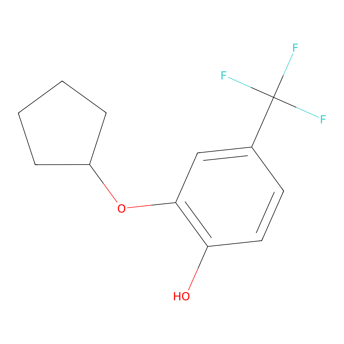 2-(Cyclopentyloxy)-4-(trifluoromethyl)phenol molecular structure, CAS 1881329-63-0