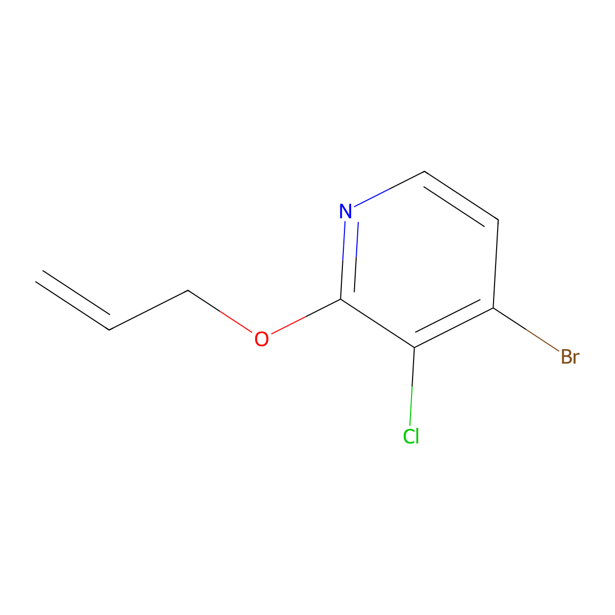 4-Bromo-3-chloro-2-(prop-2-EN-1-yloxy)pyridine molecular structure, CAS 1881329-64-1