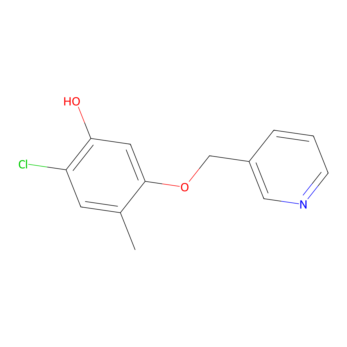 2-Chloro-4-methyl-5-(pyridin-3-ylmethoxy)phenol molecular structure, CAS 1881329-70-9