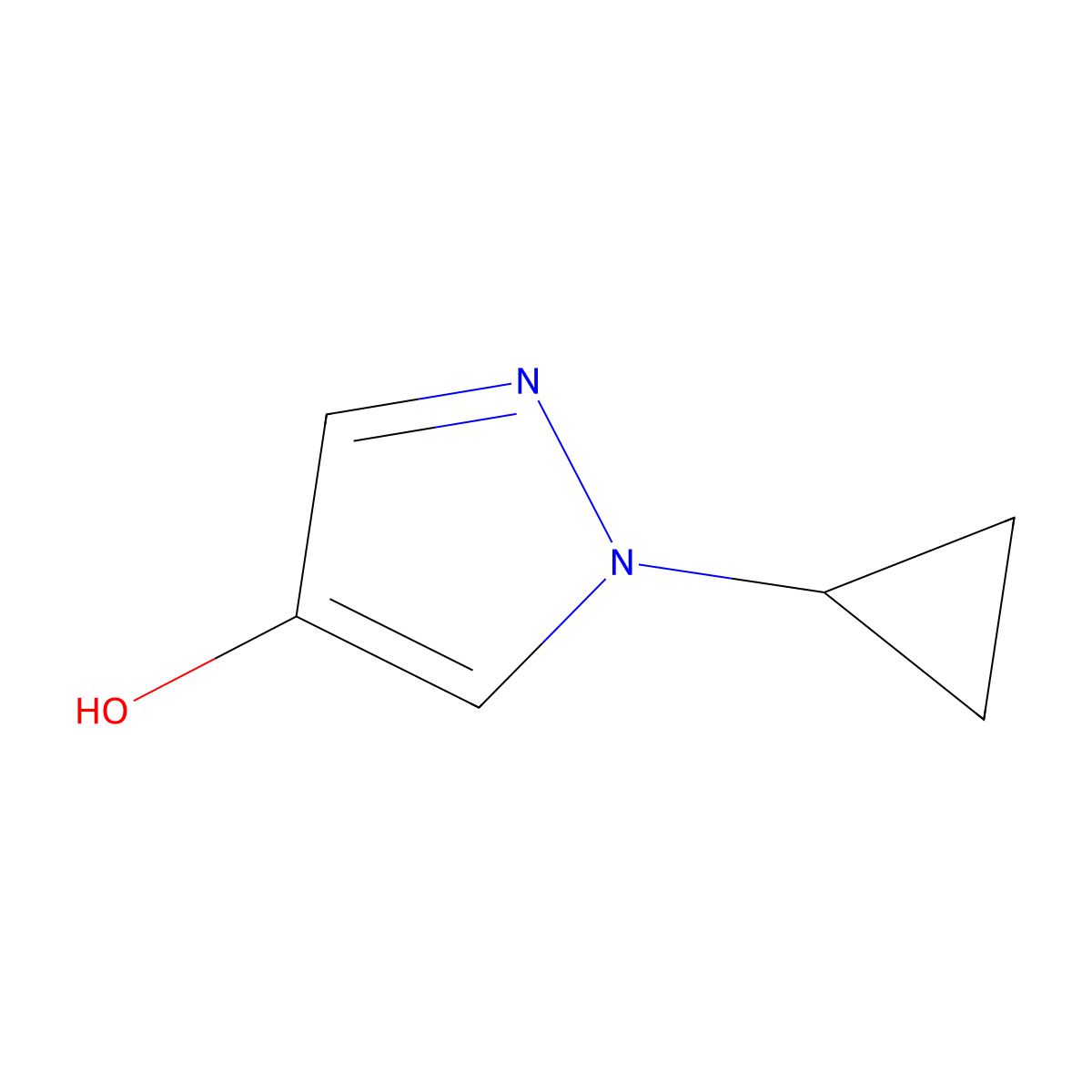 1H-Pyrazol-4-ol, 1-cyclopropyl- molecular structure, CAS 1881329-88-9