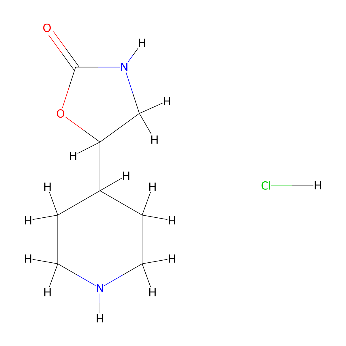 5-(Piperidin-4-yl)oxazolidin-2-one hydrochloride molecular structure, CAS 1881329-91-4