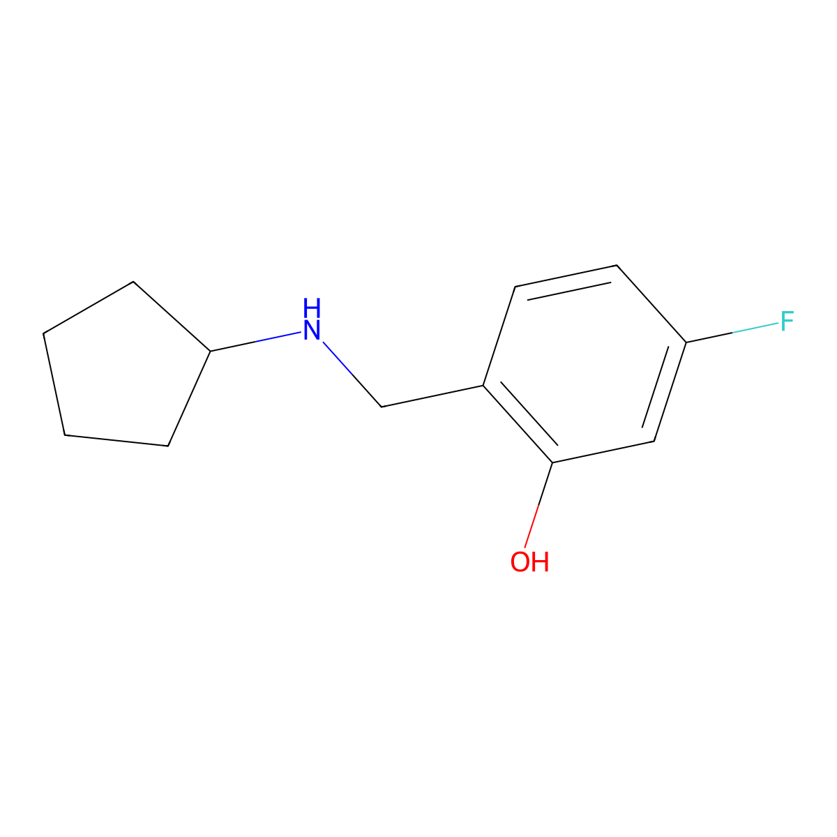 2-(Cyclopentylamino)methyl-5-fluorophenol molecular structure, CAS 1881329-95-8
