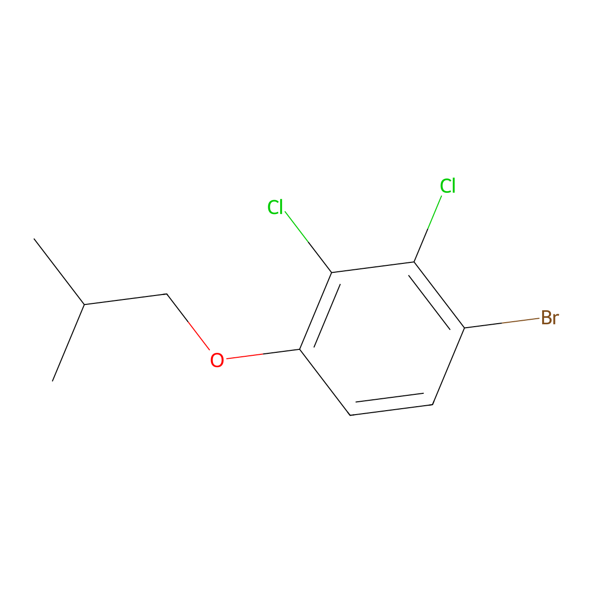 1-Bromo-2,3-dichloro-4-(2-methylpropoxy)benzene molecular structure, CAS 1881329-96-9