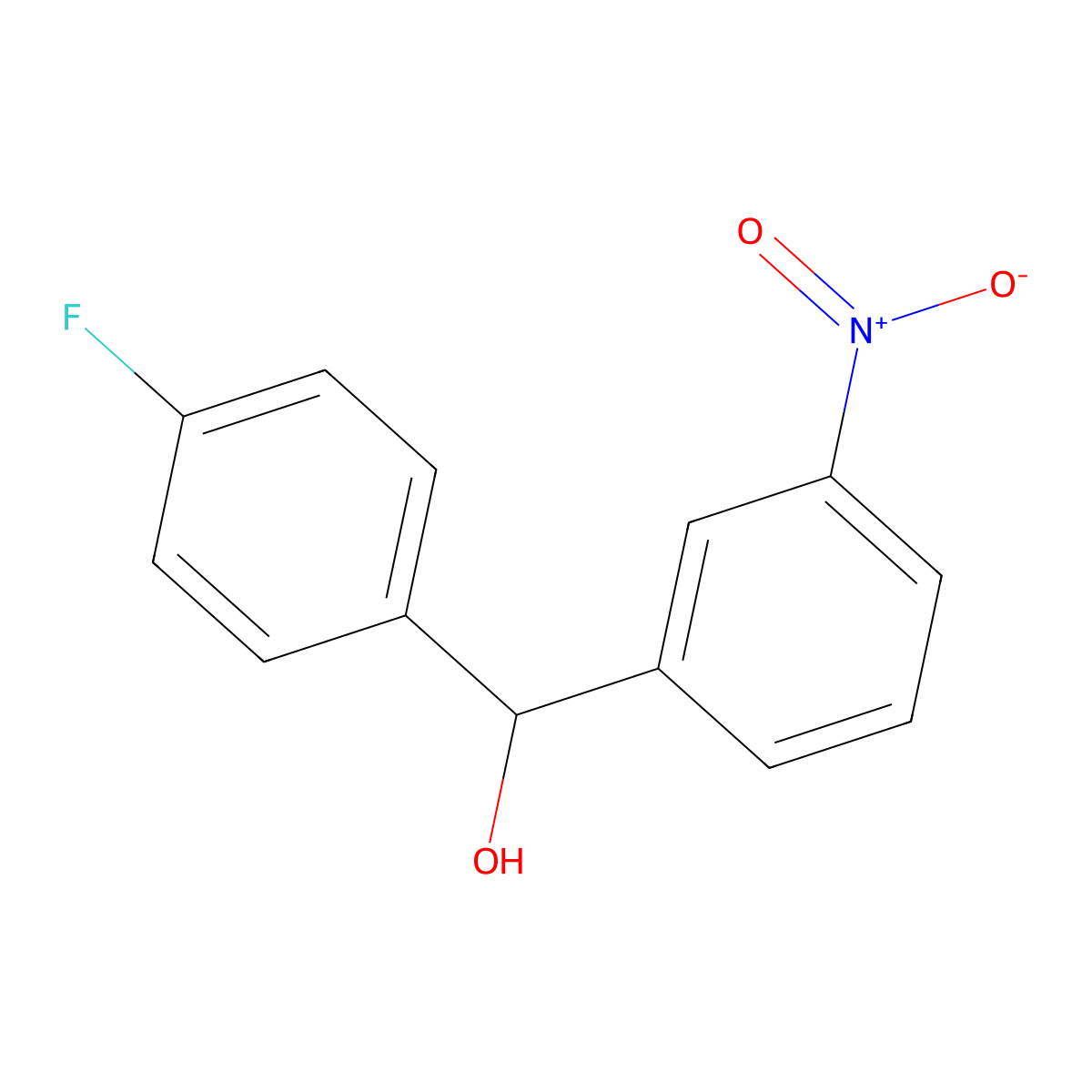 (4-Fluorophenyl)(3-nitrophenyl)methanol molecular structure, CAS 1881330-00-2