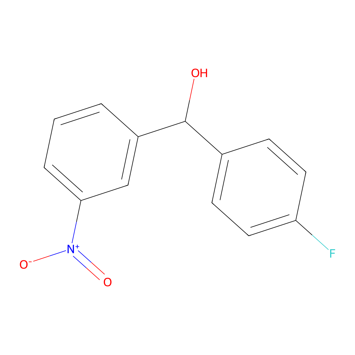 (4-Fluorophenyl)(3-nitrophenyl)methanol molecular structure, CAS 1881330-00-2