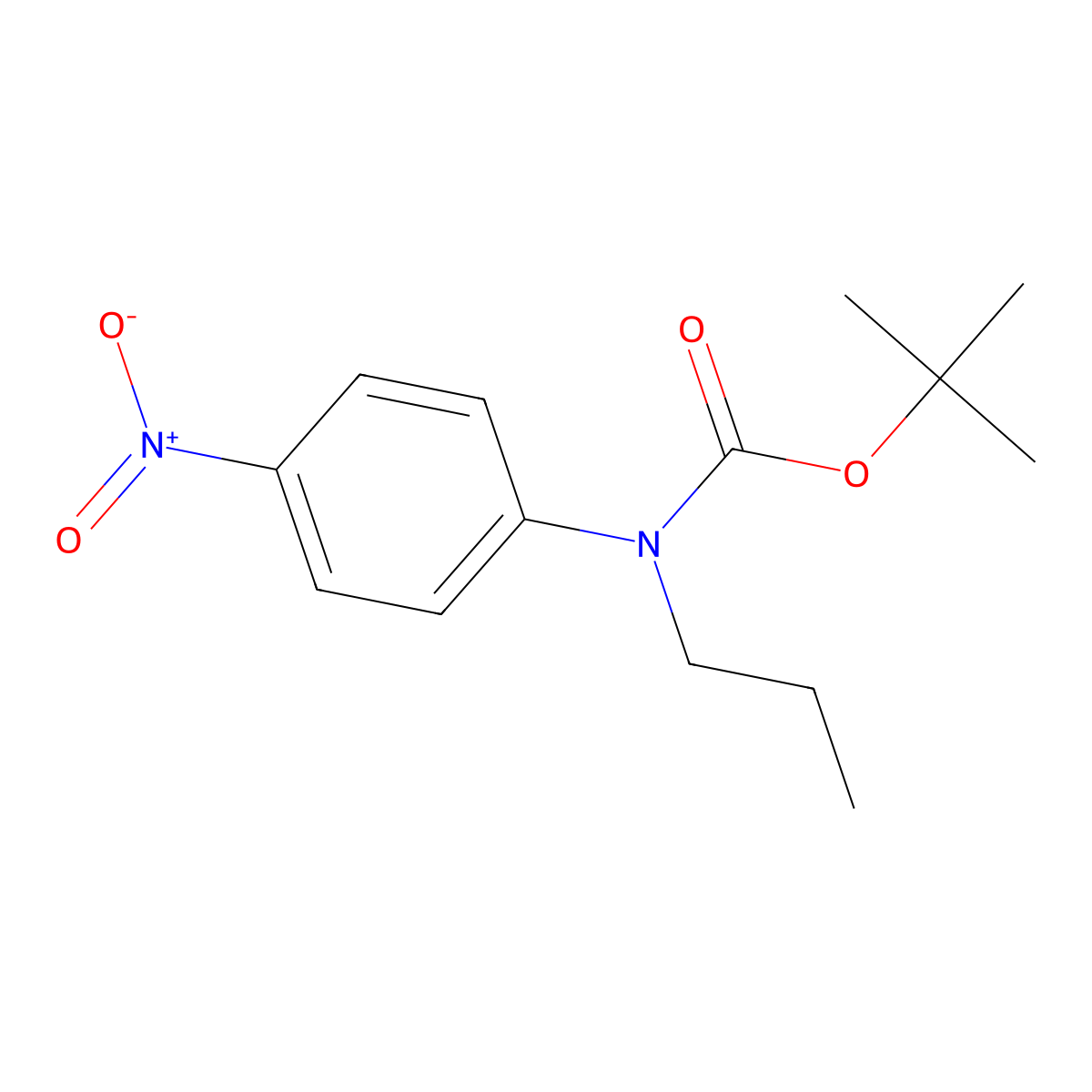 Tert-butyl N-(4-nitrophenyl)-N-propylcarbamate molecular structure, CAS 1881330-04-6