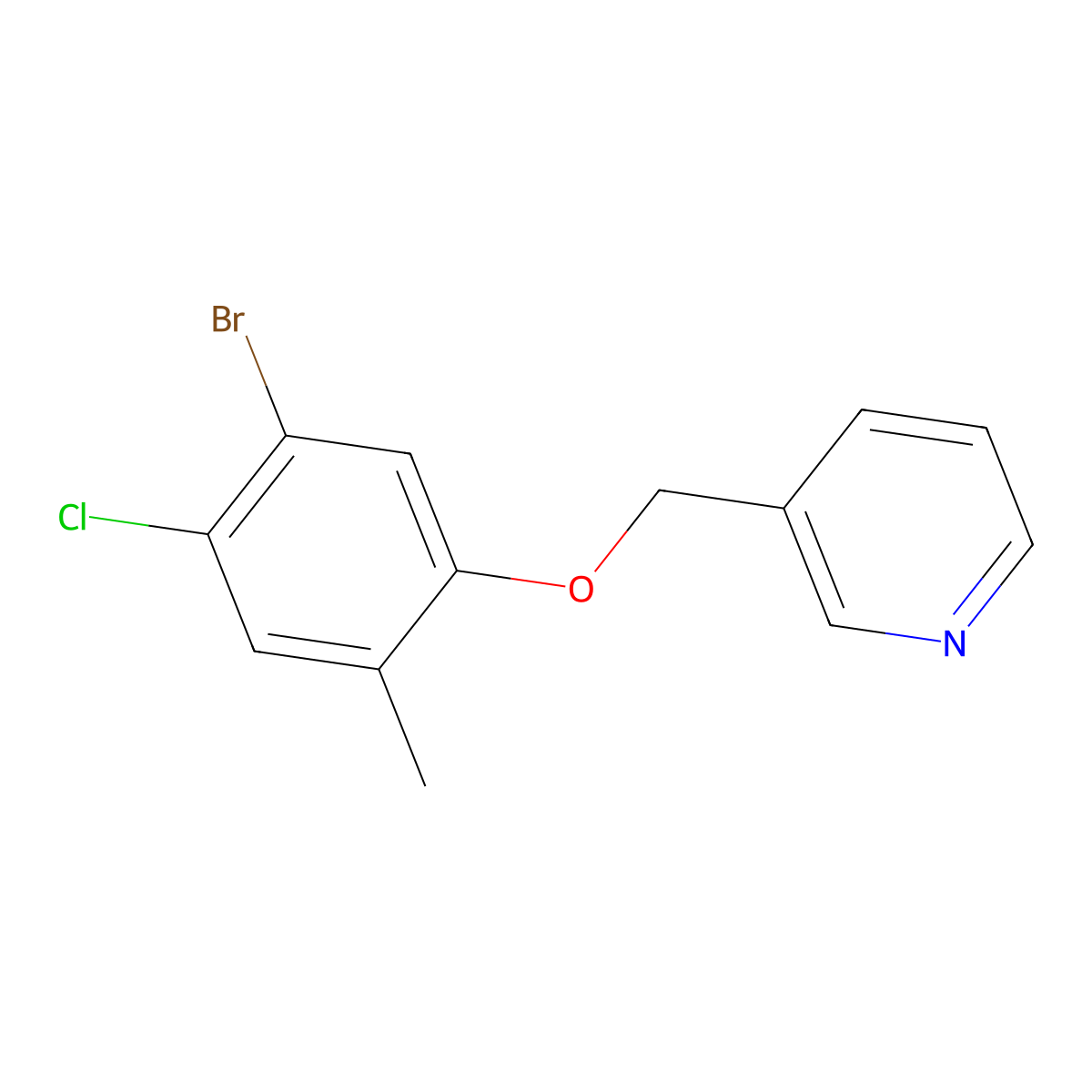 3-(5-Bromo-4-chloro-2-methylphenoxymethyl)pyridine molecular structure, CAS 1881330-05-7