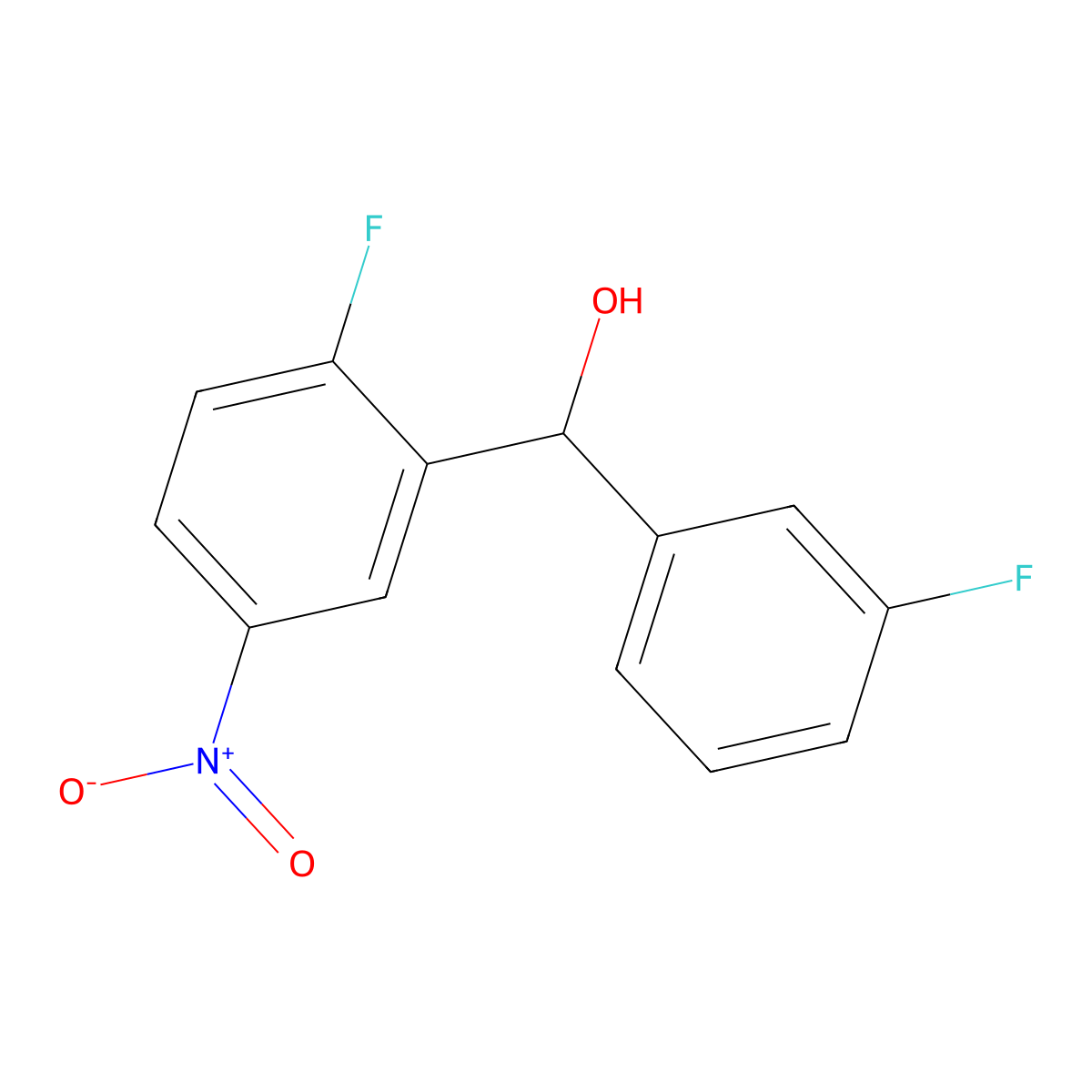 (2-Fluoro-5-nitrophenyl)(3-fluorophenyl)methanol molecular structure, CAS 1881330-08-0