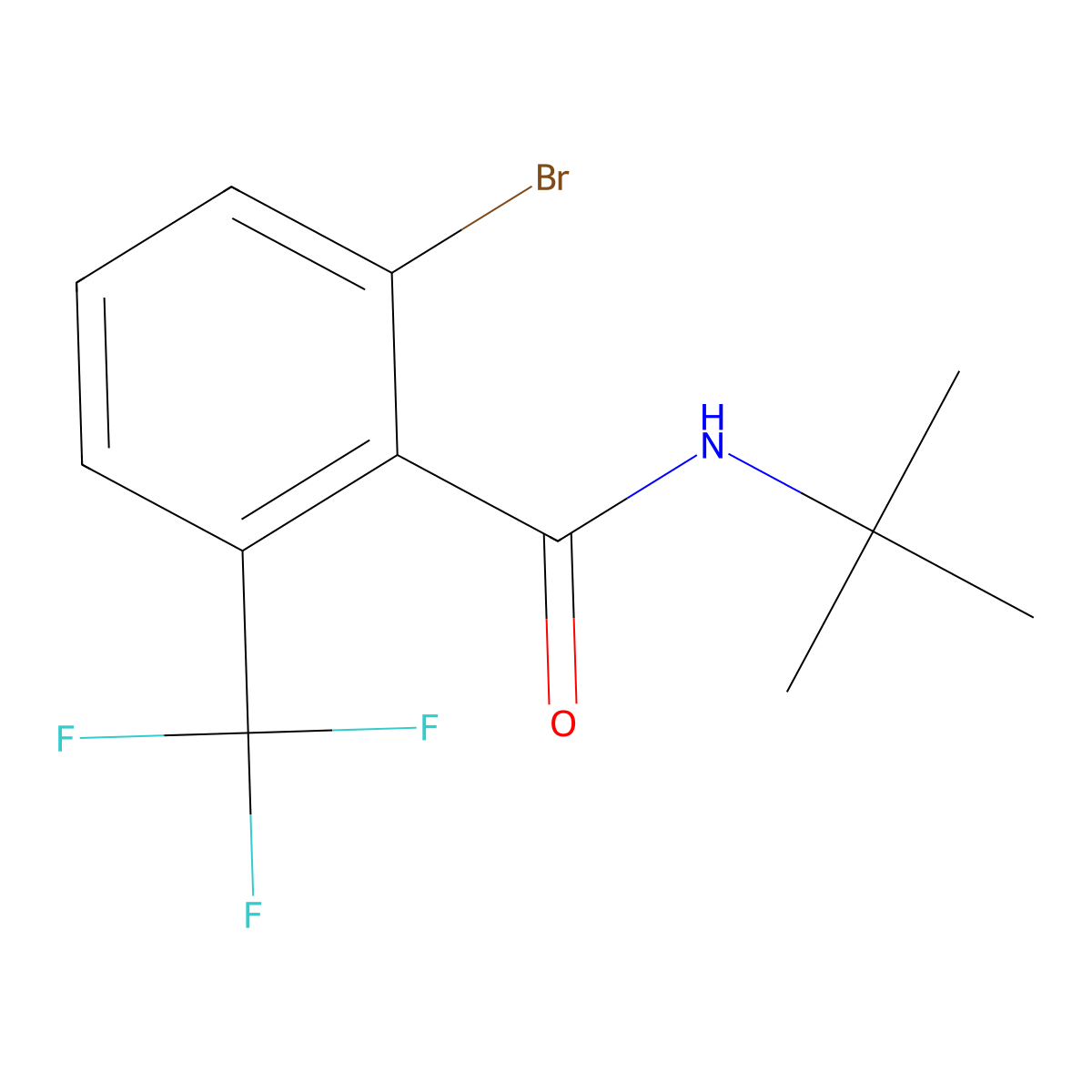 2-Bromo-N-tert-butyl-6-(trifluoromethyl)benzamide molecular structure, CAS 1881330-09-1