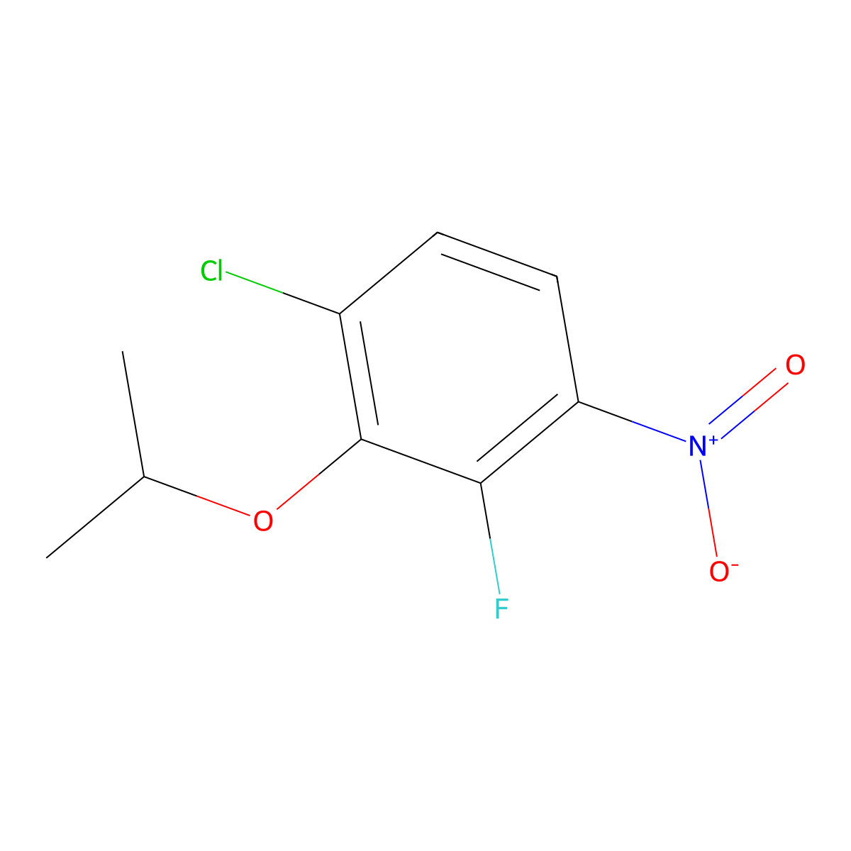 1-Chloro-3-fluoro-4-nitro-2-(propan-2-yloxy)benzene molecular structure, CAS 1881330-10-4