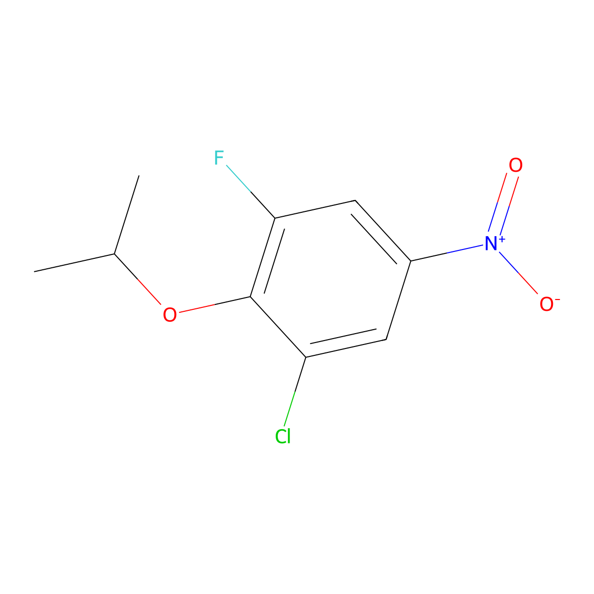1-Chloro-3-fluoro-5-nitro-2-(propan-2-yloxy)benzene molecular structure, CAS 1881330-12-6