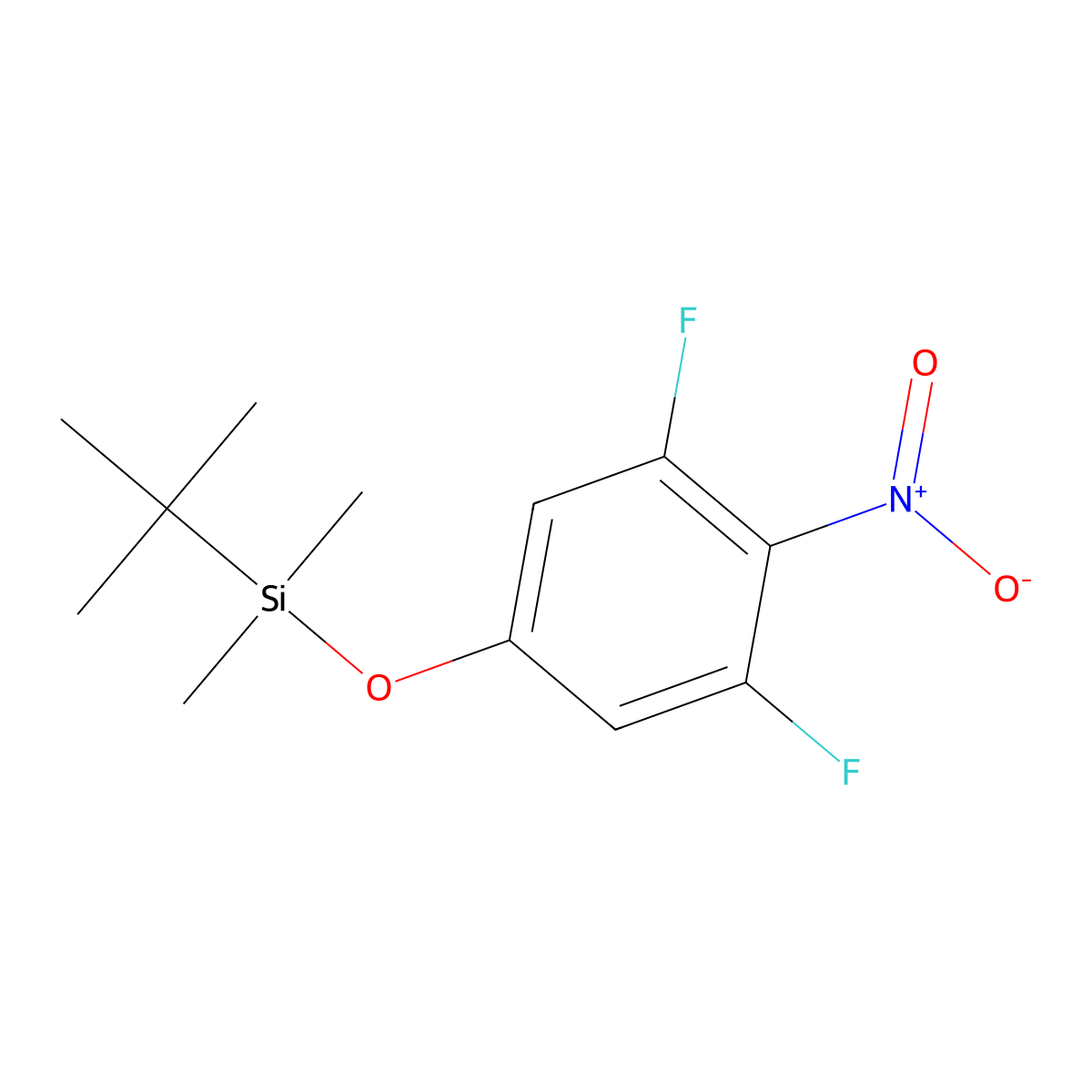 Tert-butyl(3,5-difluoro-4-nitrophenoxy)dimethylsilane molecular structure, CAS 1881330-23-9