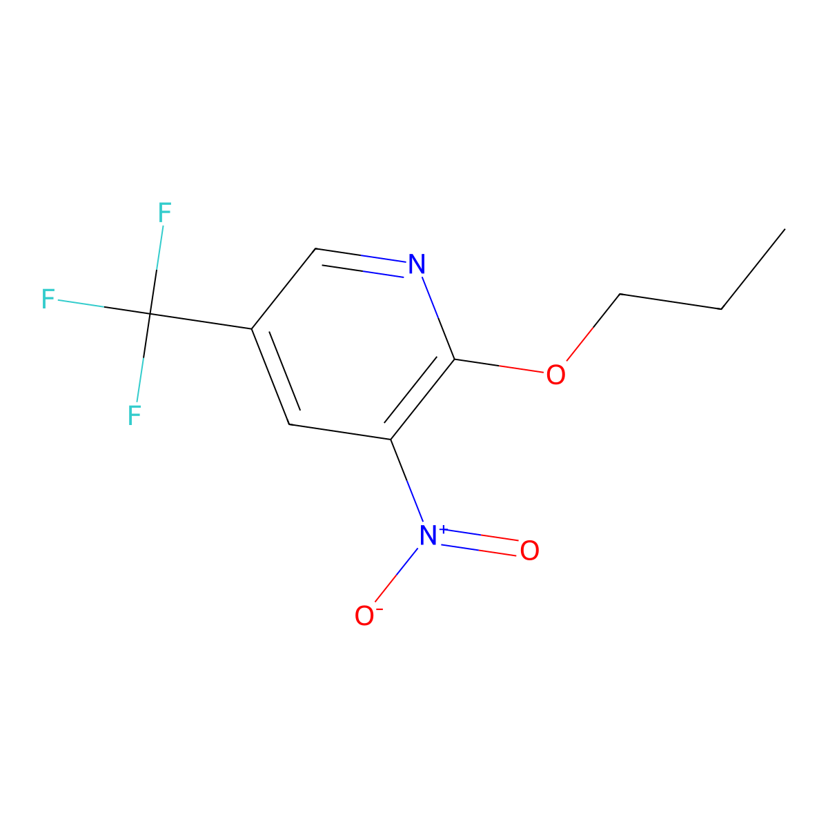 3-Nitro-2-propoxy-5-(trifluoromethyl)pyridine molecular structure, CAS 1881330-24-0