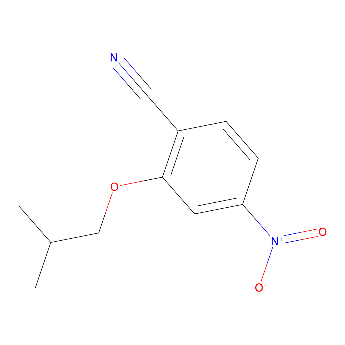 2-(2-Methylpropoxy)-4-nitrobenzonitrile molecular structure, CAS 1881330-27-3