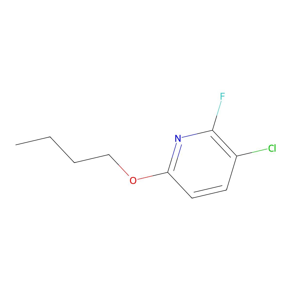 6-Butoxy-3-chloro-2-fluoropyridine molecular structure, CAS 1881330-31-9