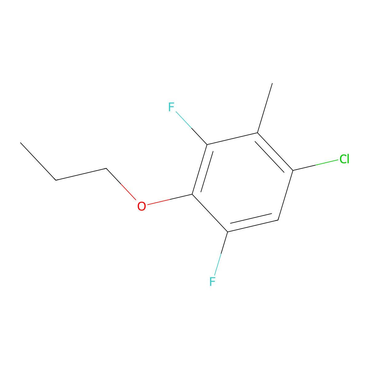 1-Chloro-3,5-difluoro-2-methyl-4-propoxybenzene molecular structure, CAS 1881330-42-2