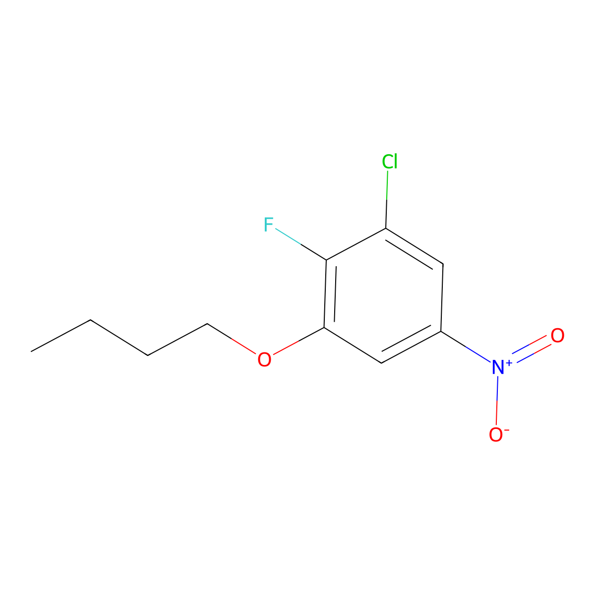 1-Butoxy-3-chloro-2-fluoro-5-nitrobenzene molecular structure, CAS 1881330-44-4