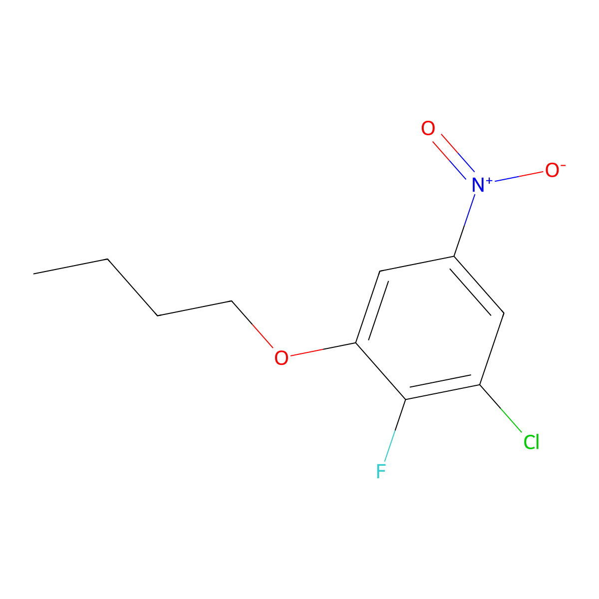 1-Butoxy-3-chloro-2-fluoro-5-nitrobenzene molecular structure, CAS 1881330-44-4