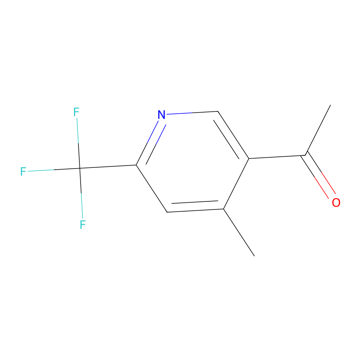 1-(6-(Trifluoromethyl)-4-methylpyridin-3-yl)ethanone molecular structure, CAS 1881330-45-5