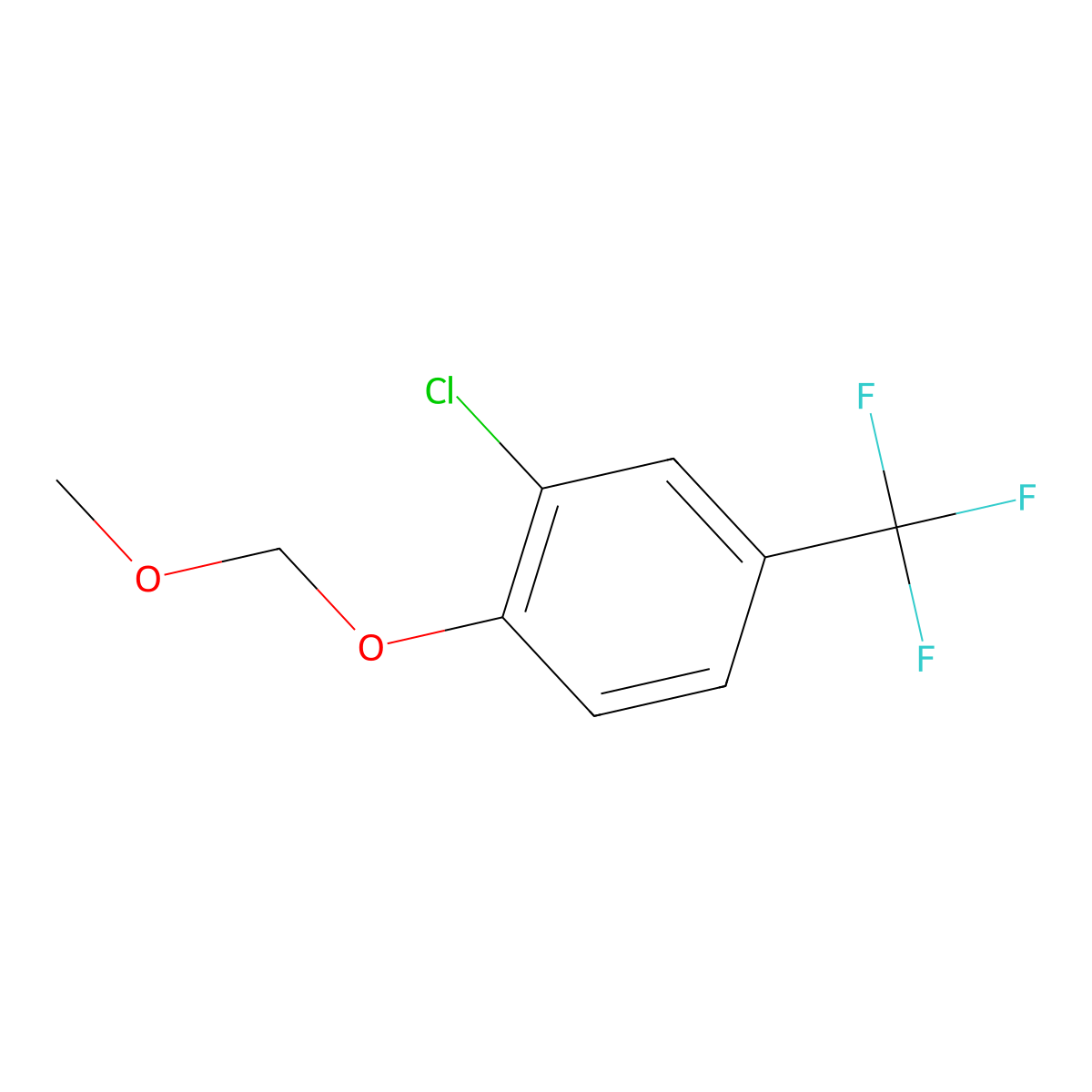 2-Chloro-1-(methoxymethoxy)-4-(trifluoromethyl)benzene molecular structure, CAS 1881330-46-6