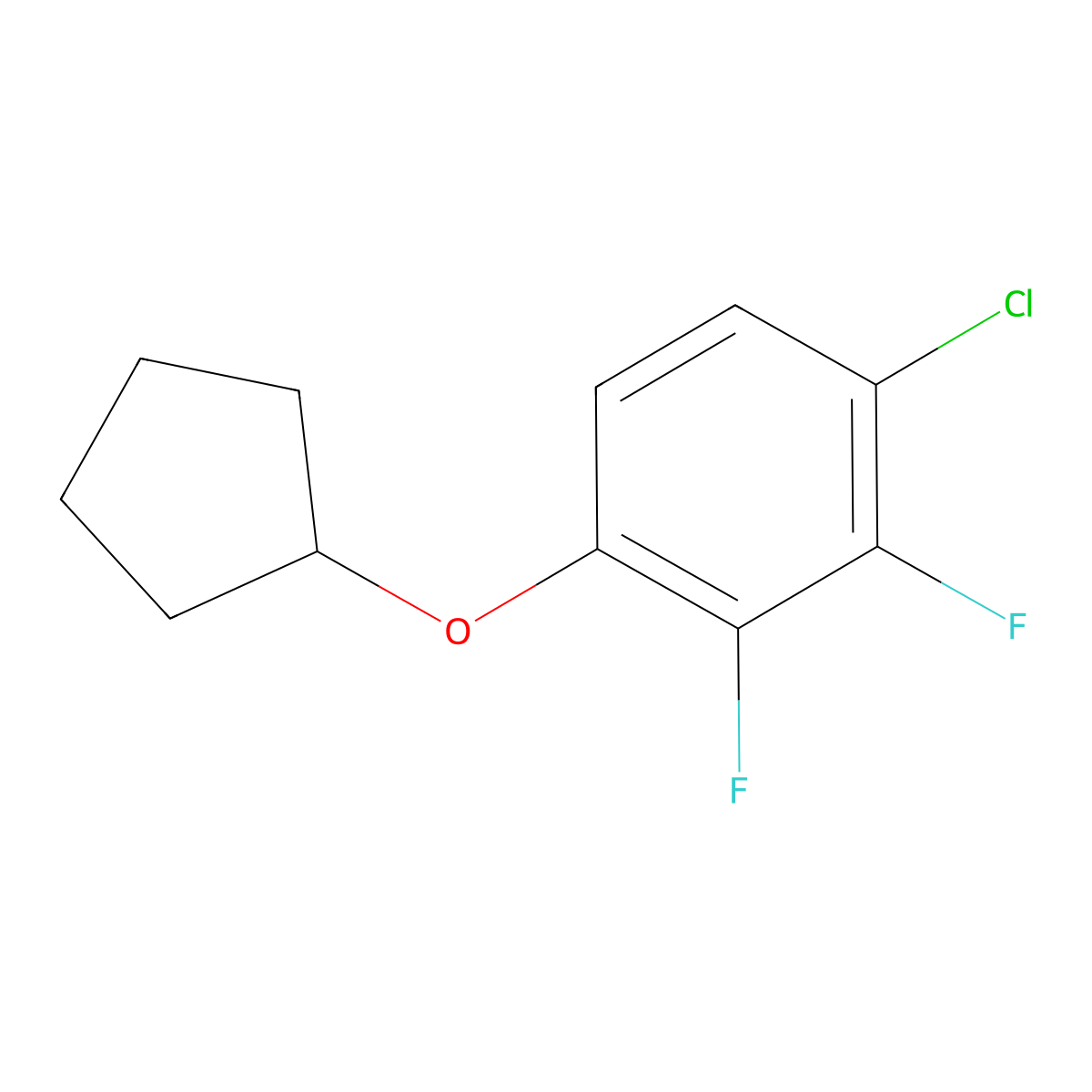 1-Chloro-4-(cyclopentyloxy)-2,3-difluorobenzene molecular structure, CAS 1881330-50-2