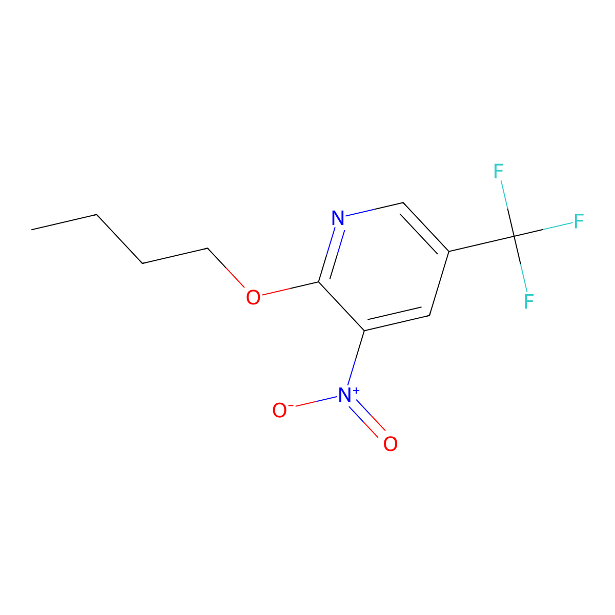 2-Butoxy-3-nitro-5-(trifluoromethyl)pyridine molecular structure, CAS 1881330-57-9