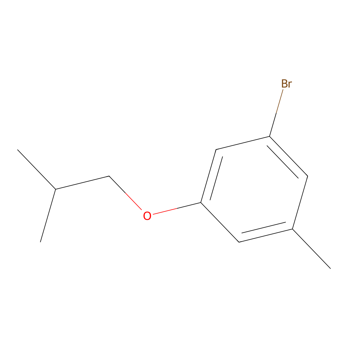 1-Bromo-3-methyl-5-(2-methylpropoxy)benzene molecular structure, CAS 1881330-60-4