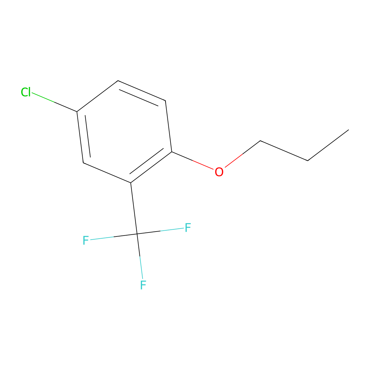 4-Chloro-1-propoxy-2-(trifluoromethyl)benzene molecular structure, CAS 1881330-61-5