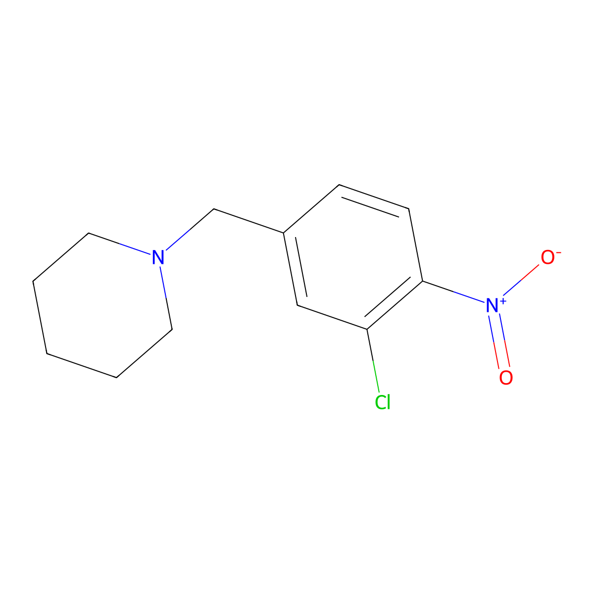 1-[(3-Chloro-4-nitrophenyl)methyl]piperidine molecular structure, CAS 1881330-62-6